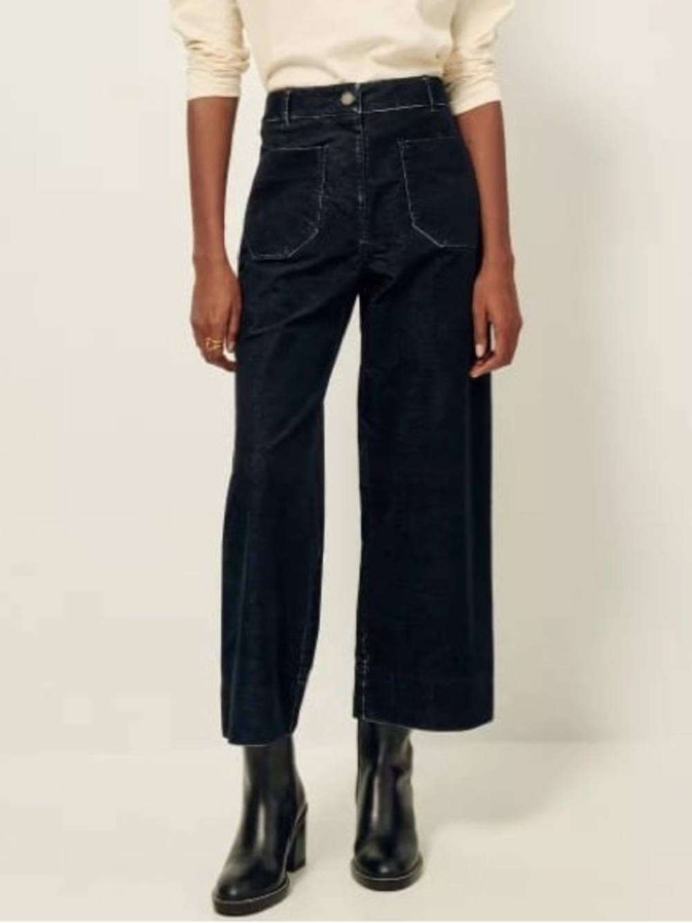 Sessun Hudvelvet wide leg trousers Navy 36 S